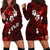 Fiji Masi Hoodie Dress Fijian Hibiscus Tapa Red Version LT01 - Polynesian Pride