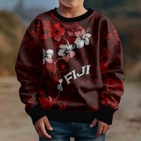 Fiji Masi Kid Ugly Christmas Sweater Fijian Hibiscus Tapa Red Version LT01 - Polynesian Pride