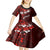 Fiji Masi Kid Short Sleeve Dress Fijian Hibiscus Tapa Red Version LT01 - Polynesian Pride