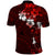 Fiji Masi Polo Shirt Fijian Hibiscus Tapa Red Version LT01 - Polynesian Pride