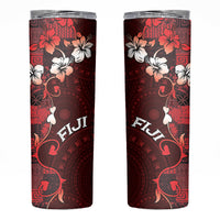 Fiji Masi Skinny Tumbler Fijian Hibiscus Tapa Red Version