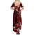 Fiji Masi Summer Maxi Dress Fijian Hibiscus Tapa Red Version LT01 - Polynesian Pride