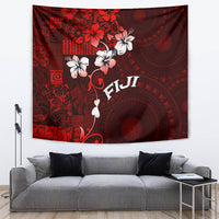 Fiji Masi Tapestry Fijian Hibiscus Tapa Red Version LT01 - Polynesian Pride