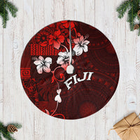 Fiji Masi Tree Skirt Fijian Hibiscus Tapa Red Version LT01 Casual Tree Skirts Red - Polynesian Pride