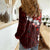 Fiji Masi Women Casual Shirt Fijian Hibiscus Tapa Red Version LT01 - Polynesian Pride