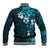 Fiji Masi Baseball Jacket Fijian Hibiscus Tapa Sky Blue Version LT01 - Polynesian Pride