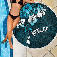 Fiji Masi Beach Blanket Fijian Hibiscus Tapa Sky Blue Version LT01 - Polynesian Pride