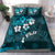 Fiji Masi Bedding Set Fijian Hibiscus Tapa Sky Blue Version LT01 - Polynesian Pride