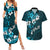 Fiji Masi Couples Matching Summer Maxi Dress and Hawaiian Shirt Fijian Hibiscus Tapa Sky Blue Version LT01 Blue - Polynesian Pride