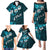 Fiji Masi Family Matching Puletasi Dress and Hawaiian Shirt Fijian Hibiscus Tapa Sky Blue Version LT01 - Polynesian Pride