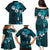 Fiji Masi Family Matching Puletasi Dress and Hawaiian Shirt Fijian Hibiscus Tapa Sky Blue Version LT01 - Polynesian Pride