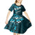 Fiji Masi Kid Short Sleeve Dress Fijian Hibiscus Tapa Sky Blue Version LT01 - Polynesian Pride