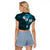 Fiji Masi Raglan Cropped T Shirt Fijian Hibiscus Tapa Sky Blue Version LT01 - Polynesian Pride