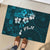 Fiji Masi Rubber Doormat Fijian Hibiscus Tapa Sky Blue Version LT01 - Polynesian Pride