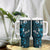 Fiji Masi Tumbler With Handle Fijian Hibiscus Tapa Sky Blue Version