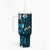 Fiji Masi Tumbler With Handle Fijian Hibiscus Tapa Sky Blue Version