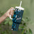 Fiji Masi Tumbler With Handle Fijian Hibiscus Tapa Sky Blue Version