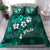 Fiji Masi Bedding Set Fijian Hibiscus Tapa Turquoise Version LT01 - Polynesian Pride