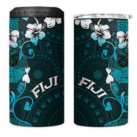 Fiji Masi 4 in 1 Can Cooler Tumbler Fijian Hibiscus Tapa Turquoise Version