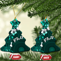 Fiji Masi Ceramic Ornament Fijian Hibiscus Tapa Turquoise Version LT01 Christmas Tree Turquoise - Polynesian Pride