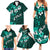Fiji Masi Family Matching Summer Maxi Dress and Hawaiian Shirt Fijian Hibiscus Tapa Turquoise Version LT01 - Polynesian Pride