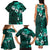 Fiji Masi Family Matching Tank Maxi Dress and Hawaiian Shirt Fijian Hibiscus Tapa Turquoise Version LT01 - Polynesian Pride