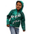 Fiji Masi Kid Hoodie Fijian Hibiscus Tapa Turquoise Version LT01 - Polynesian Pride