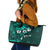 Fiji Masi Leather Tote Bag Fijian Hibiscus Tapa Turquoise Version LT01 Turquoise - Polynesian Pride