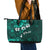 Fiji Masi Leather Tote Bag Fijian Hibiscus Tapa Turquoise Version LT01 - Polynesian Pride