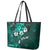 Fiji Masi Leather Tote Bag Fijian Hibiscus Tapa Turquoise Version LT01 - Polynesian Pride