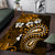 Fiji Masi Paisley With Hibiscus Tapa Area Rug Gold Version LT01 Gold - Polynesian Pride
