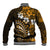 Fiji Masi Paisley With Hibiscus Tapa Baseball Jacket Gold Version LT01 - Polynesian Pride