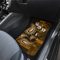 Fiji Masi Paisley With Hibiscus Tapa Car Mats Gold Version LT01 - Polynesian Pride