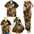 Fiji Masi Paisley With Hibiscus Tapa Family Matching Tank Maxi Dress and Hawaiian Shirt Gold Version LT01 - Polynesian Pride
