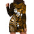 Fiji Masi Paisley With Hibiscus Tapa Hoodie Dress Gold Version LT01 - Polynesian Pride