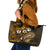 Fiji Masi Paisley With Hibiscus Tapa Leather Tote Bag Gold Version LT01 Gold - Polynesian Pride