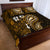 Fiji Masi Paisley With Hibiscus Tapa Quilt Bed Set Gold Version LT01 - Polynesian Pride
