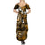 Fiji Masi Paisley With Hibiscus Tapa Summer Maxi Dress Gold Version LT01 - Polynesian Pride