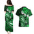 Fiji Masi Paisley With Hibiscus Tapa Couples Matching Puletasi Dress and Hawaiian Shirt Green Version LT01 - Polynesian Pride