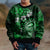 Fiji Masi Paisley With Hibiscus Tapa Kid Ugly Christmas Sweater Green Version LT01 - Polynesian Pride