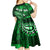 Fiji Masi Paisley With Hibiscus Tapa Kid Short Sleeve Dress Green Version LT01 - Polynesian Pride