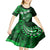 Fiji Masi Paisley With Hibiscus Tapa Kid Short Sleeve Dress Green Version LT01 - Polynesian Pride