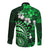Fiji Masi Paisley With Hibiscus Tapa Long Sleeve Button Shirt Green Version LT01 - Polynesian Pride