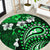 Fiji Masi Paisley With Hibiscus Tapa Round Carpet Green Version LT01 Green - Polynesian Pride