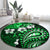 Fiji Masi Paisley With Hibiscus Tapa Round Carpet Green Version LT01 - Polynesian Pride