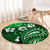 Fiji Masi Paisley With Hibiscus Tapa Round Carpet Green Version LT01 - Polynesian Pride