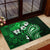 Fiji Masi Paisley With Hibiscus Tapa Rubber Doormat Green Version LT01 - Polynesian Pride