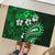 Fiji Masi Paisley With Hibiscus Tapa Rubber Doormat Green Version LT01 - Polynesian Pride