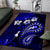 Fiji Masi Paisley With Hibiscus Tapa Area Rug Navy Blue Version LT01 Blue - Polynesian Pride