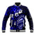 Fiji Masi Paisley With Hibiscus Tapa Baseball Jacket Navy Blue Version LT01 Unisex Blue - Polynesian Pride